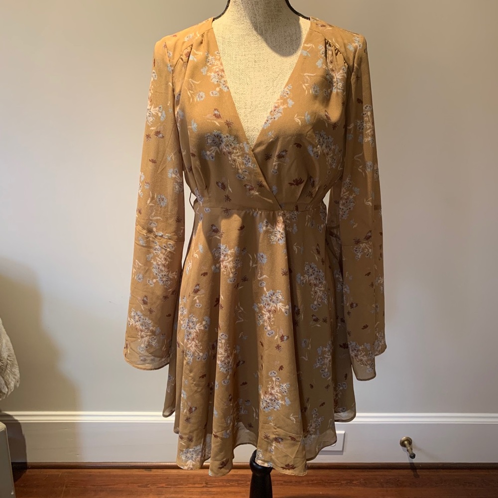 Flower print mini dress
